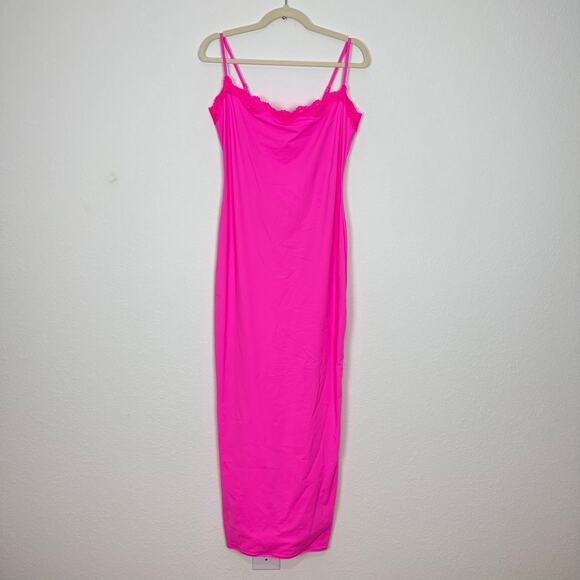 RARE NWT SKIMS Fits Everybody Lace Long Slip Dress in Taffy Size XL - Picture 4 of 6